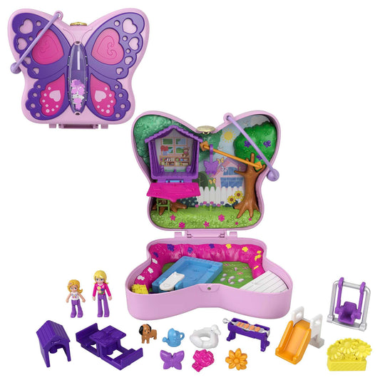 Polly Pocket Coffret Univers Le Jardin Papillon, Mini-Figurines Polly et sa Maman, 5 Surprises et 12 Accessoires, Jouet pour Enfant, GTN21