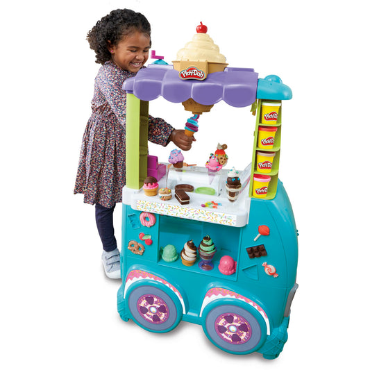 Play-Doh Kitchen Creations, Camion de Glace géant, inclut 27 Accessoires, 12 Pots de pâte à Modeler, Sons réalistes, Multicolore, Taille Unique