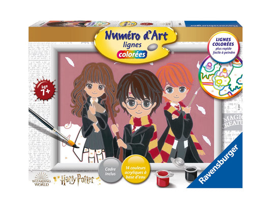 Ravensburger – Numéro d’Art format 18x24cm – Portrait de groupe / Harry Potter – Loisir créatif – Kit de peinture par numéros – Activité détente et créative – Dès 7 ans – 20014 – Version française