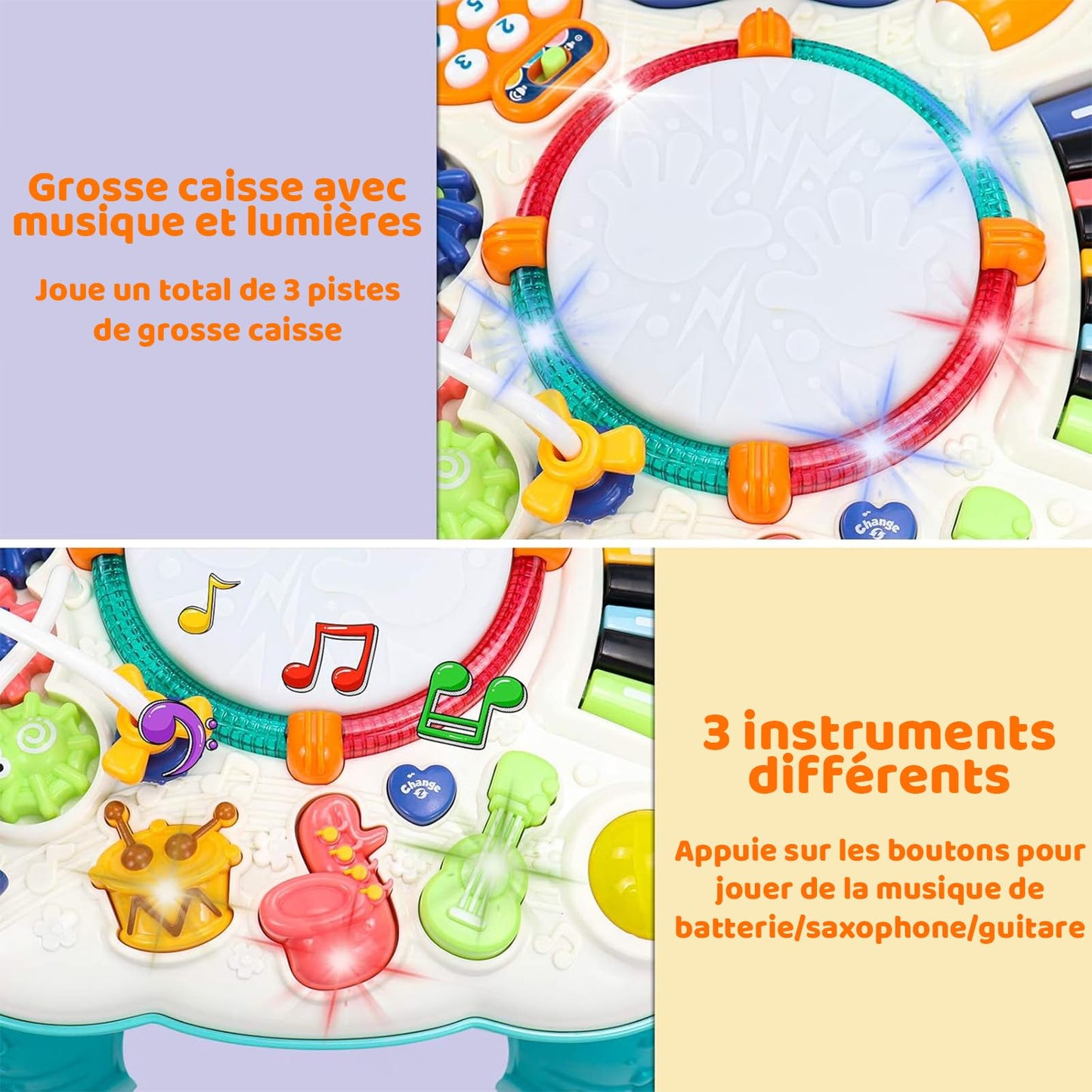 Jouet Bebe 1 an - Table Activité Bébé 6 en 1 Jouet Enfant Jeux Bebe 1 2 3 Ans Fille Garçon Table d'Activité Musicale Bebe Jouet Eveil Éducatif Cadeau pour Enfant