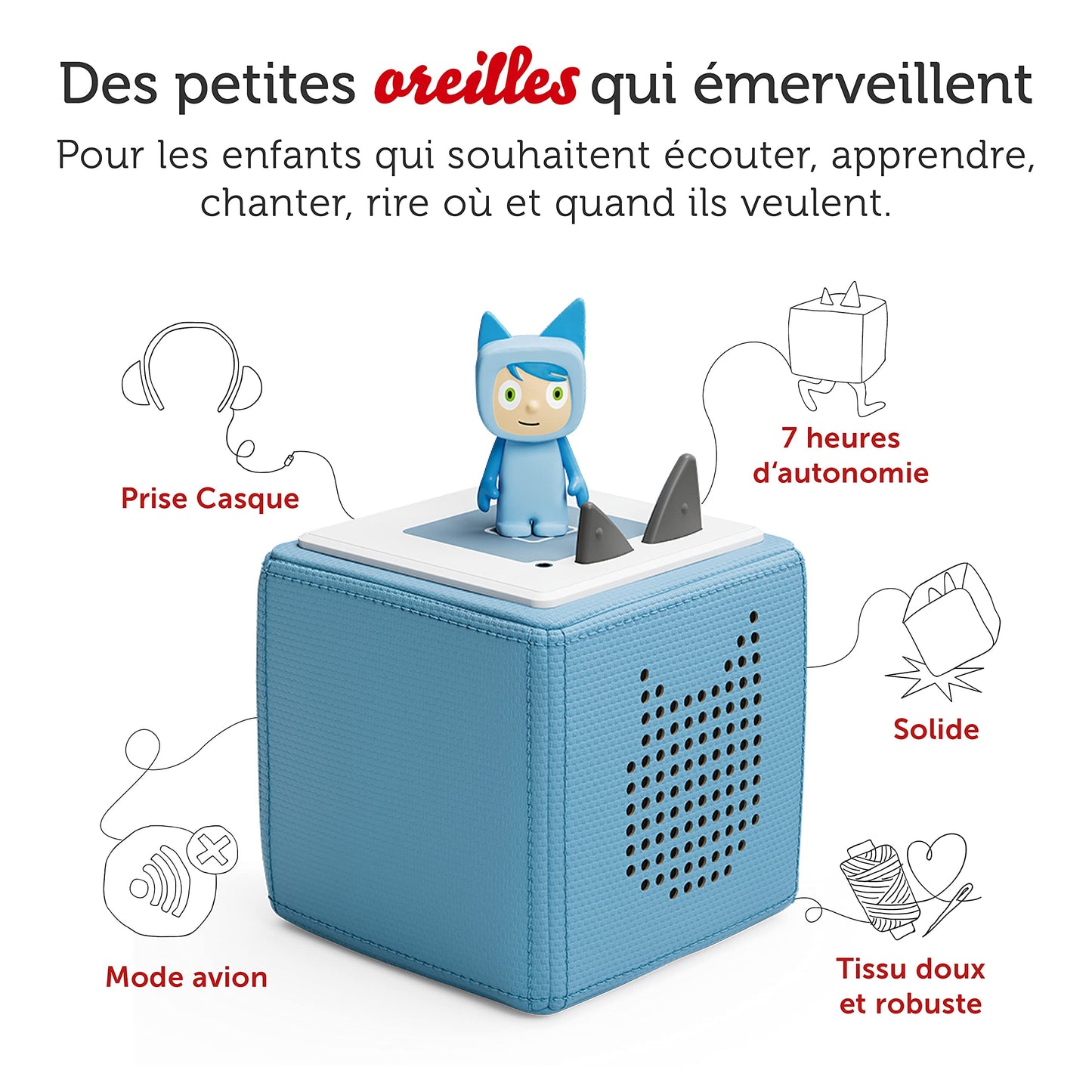 tonies Coffret Toniebox Mission Avec La Pat'Patrouille Bleu, 4 Figurines Histoires + 1 Figurine Créatif, boîte à Histoire et Musique pour Enfant 3-7 Ans, conteur d'histoire Robuste & Facile à Utiliser