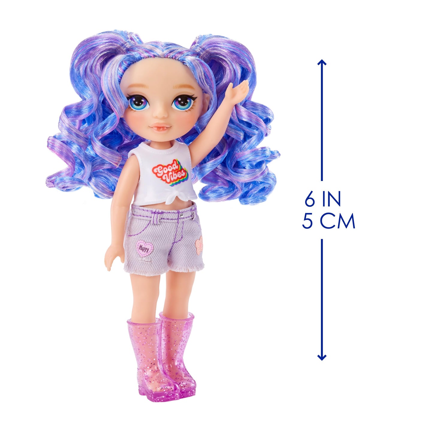 Rainbow High Littles - Amethyst Willow - Petite Poupée Mannequin Articulée - Poupée Mauve de 14 cm avec Sac à Main et Chien Magique - Convient aux Enfants et aux Collectionneurs