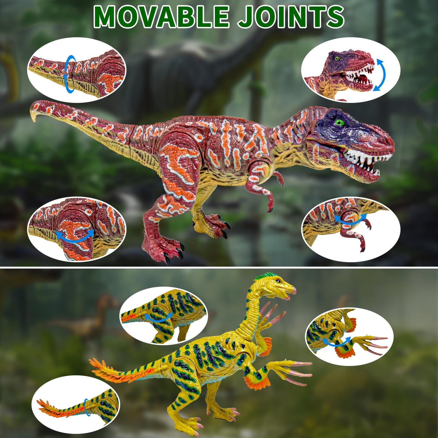 GizmoVine Dinosaure Jouet,Figurine Dinosaure, Ensemble de 20 Figurine Dinosaure Enfant,lot Dinosaure sont colorés à la Main,dinausaire Jouet Incluant 25cm T. Rex, Triceratops, Velociraptor……