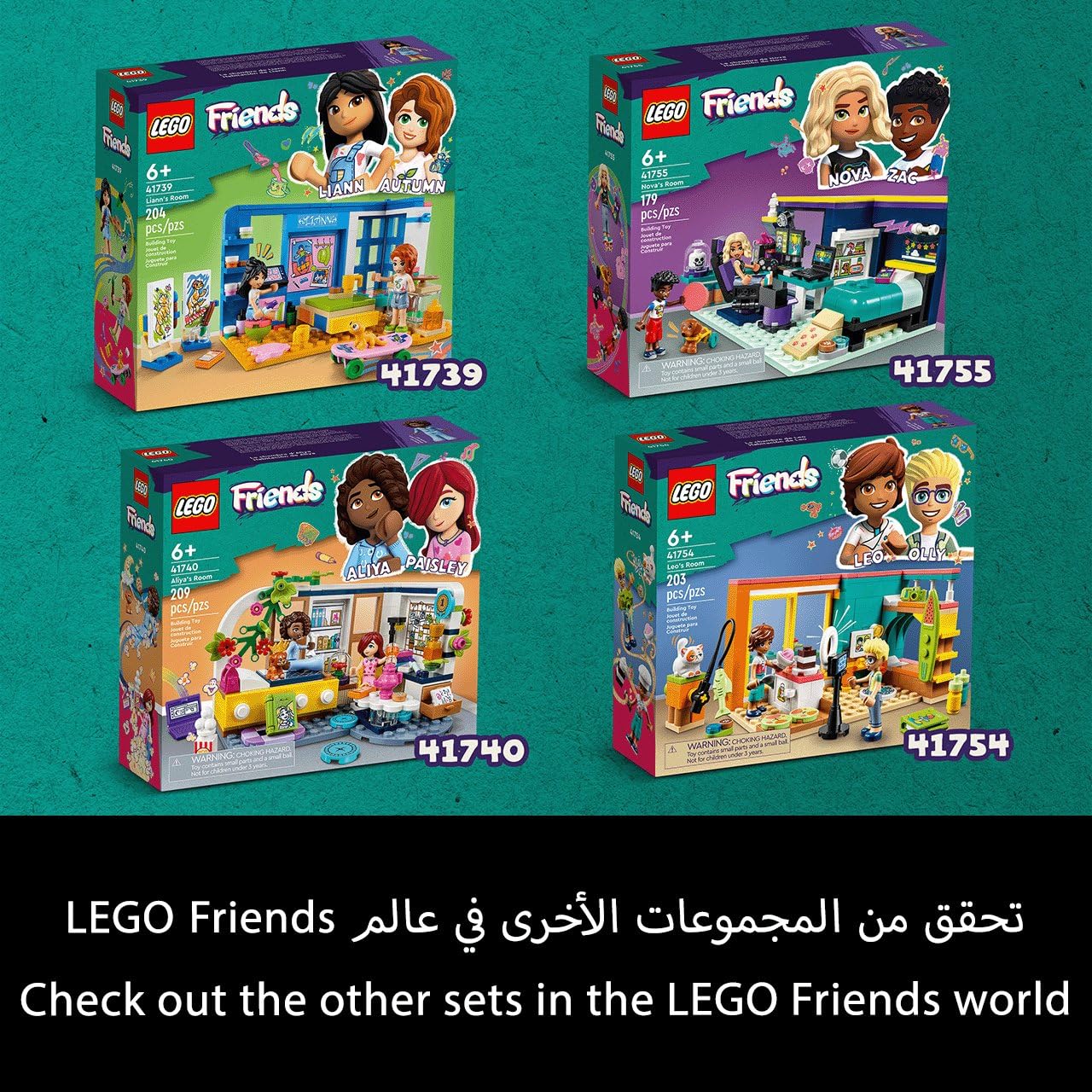 LEGO Friends 41740 La Chambre d’Aliya, Jouet pour Filles et Garçons, Soirée Pyjama, à Collectionner, avec Figurine Paisley et Aira Le Chiot, Enfants 6 Ans
