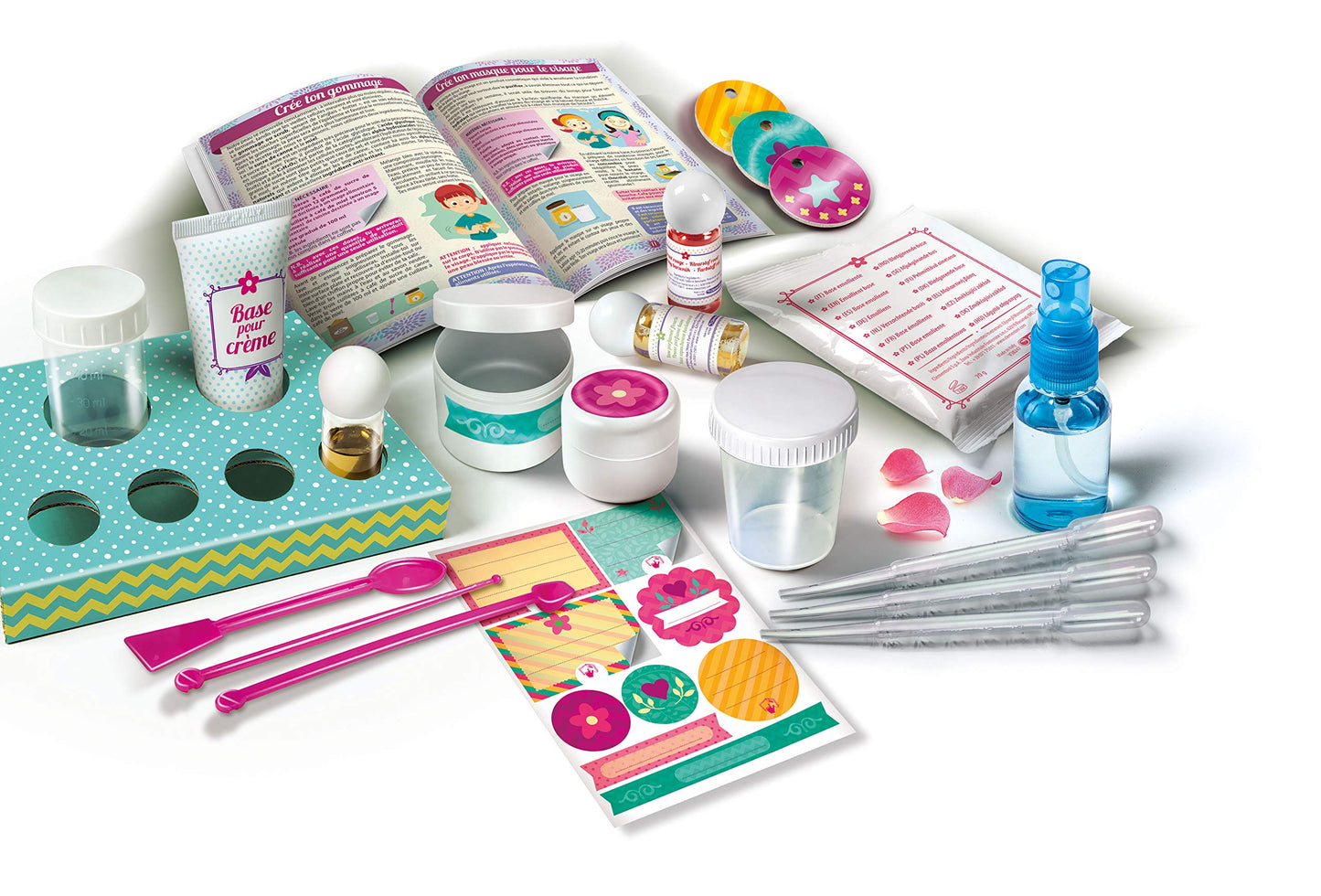 Clementoni - Science & Jeu - Mon Premier Coffret Beauté - Laboratoire - Jeu Créatif - Crée ton Parfum, ta Crème, ton Baume à Lèvres - Pour Enfants à Partir de 8 Ans, 41.8 x 6 x 27.8 cm