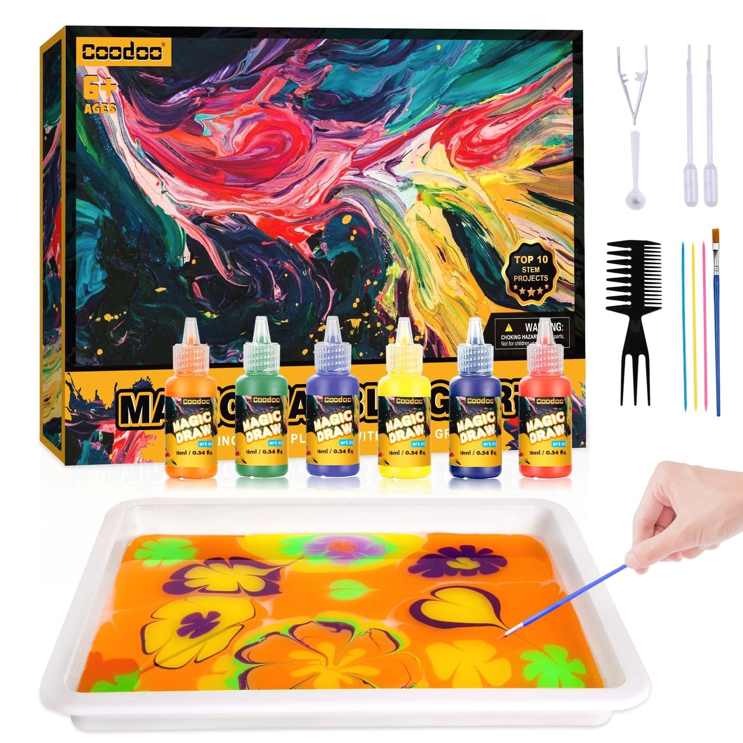 Peinture marbrée à l'eau pour enfants - Arts et artisanat pour filles et garçons Kits d'artisanat Cadeaux idéaux pour les enfants de 6 ans et plus 8-12 ans