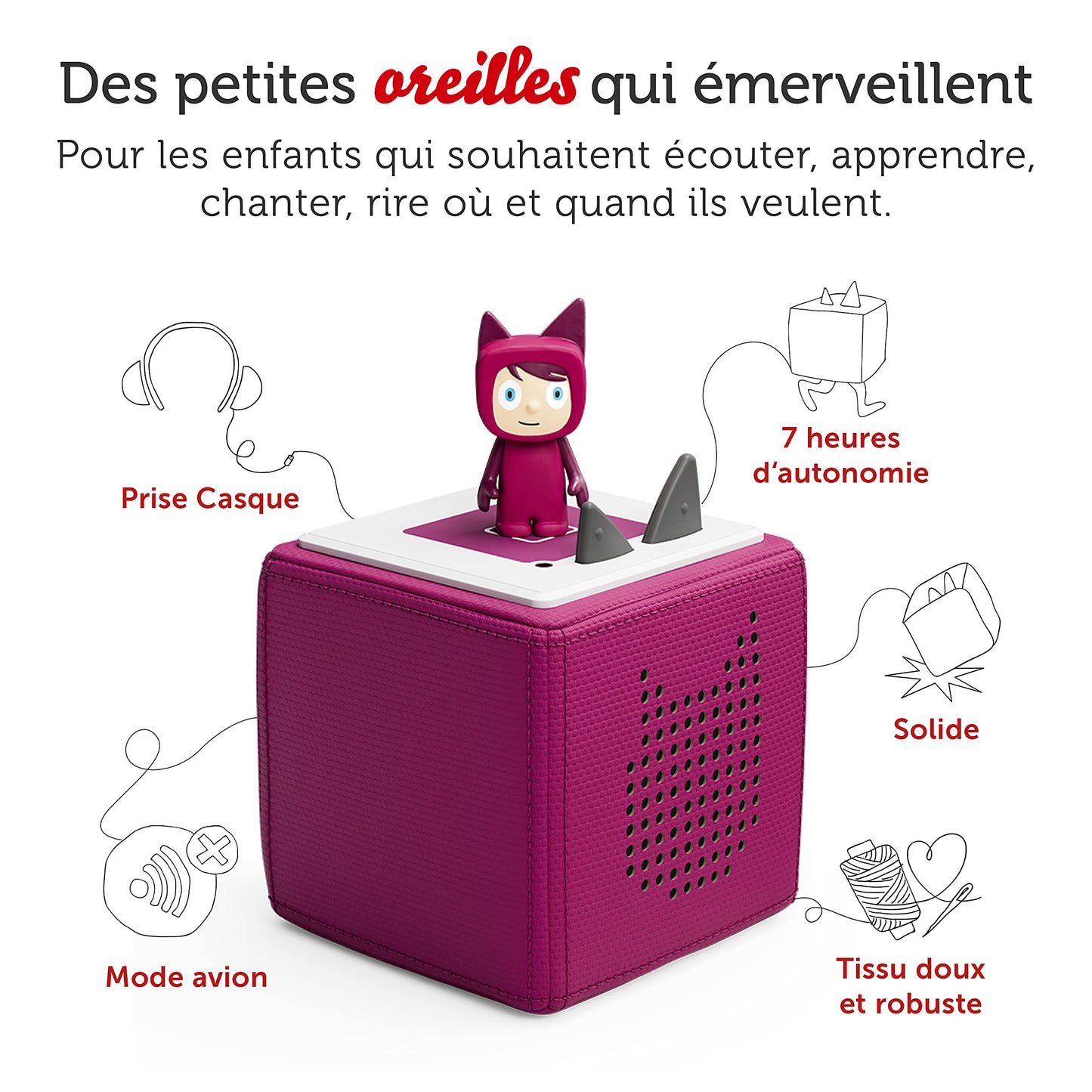 tonies Coffret Toniebox Au Royaume des Princesses Cassis, 4 Figurines Histoire + 1 Figurine Créatif, boîte à Histoire et Musique pour Enfant 3-7 Ans, conteur d'histoire Robuste & Facile à Utiliser
