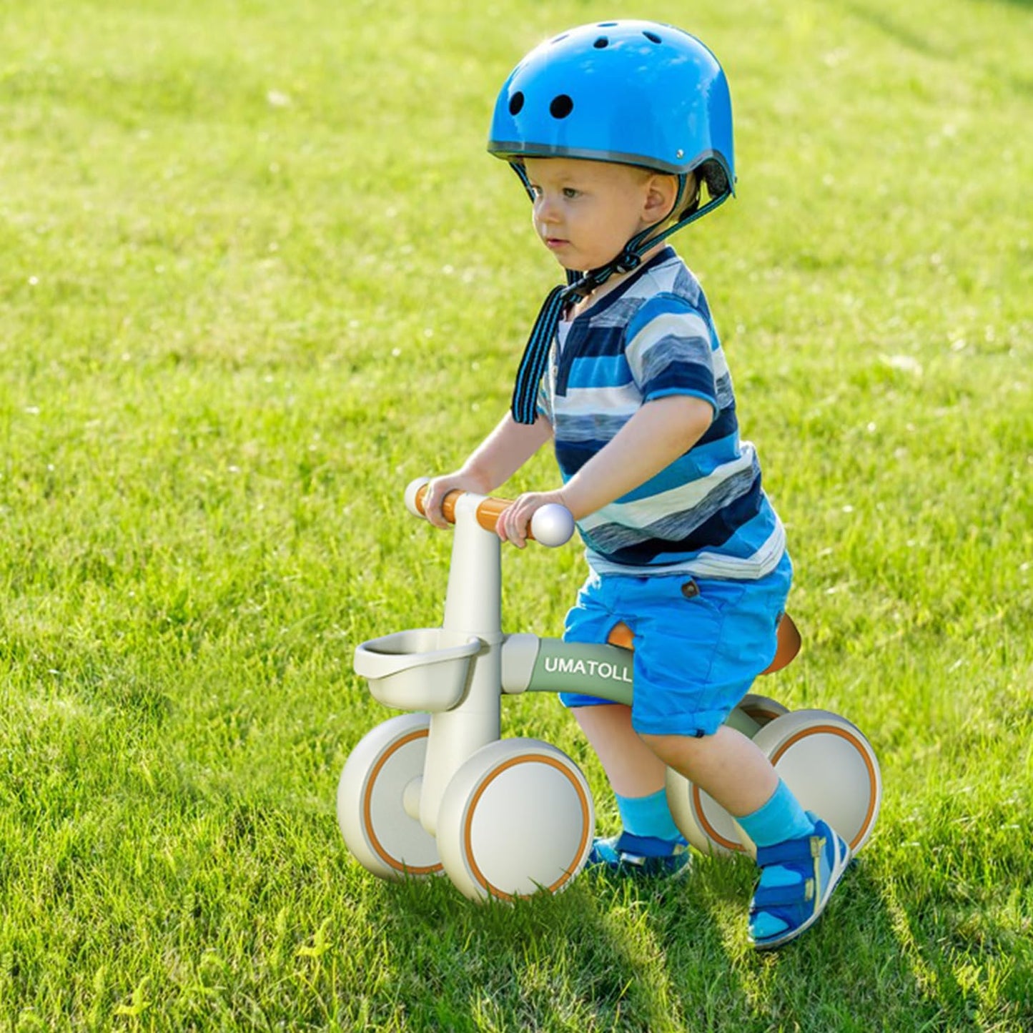 Umatoll Draisienne Bebe 1 an, Jouet Enfant pour 12-24 Mois, Vélo avec Panier pour Garçons et Filles, Premier Cadeau Anniversaire Noel(Vert)