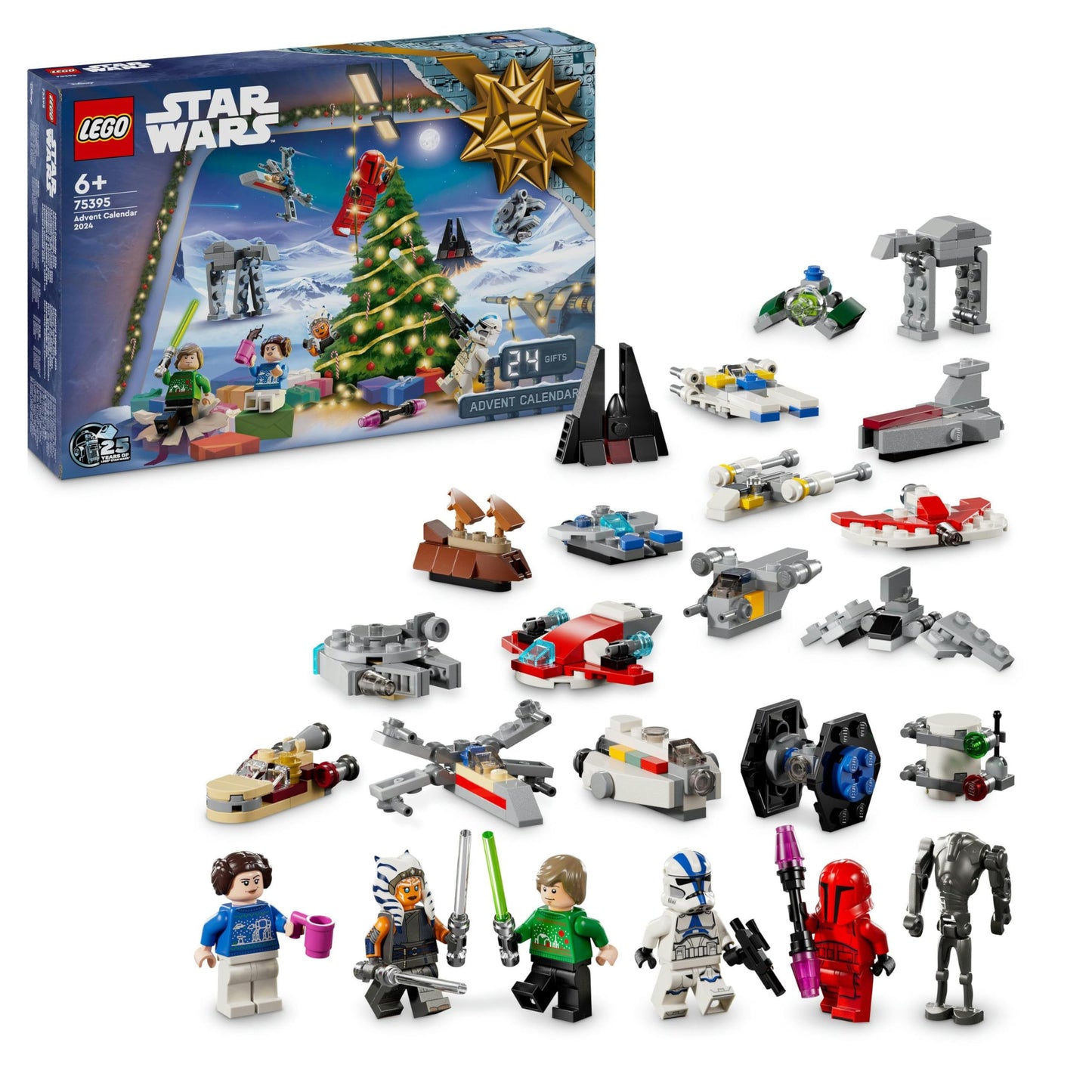 LEGO Star Wars Le Calendrier de l’Avent 2024-18 Petites Constructions à Collectionner - 6 Personnages - Idée de Cadeau de Noël pour Enfants dès 6 Ans Fans de la Guerre des Étoiles 75395