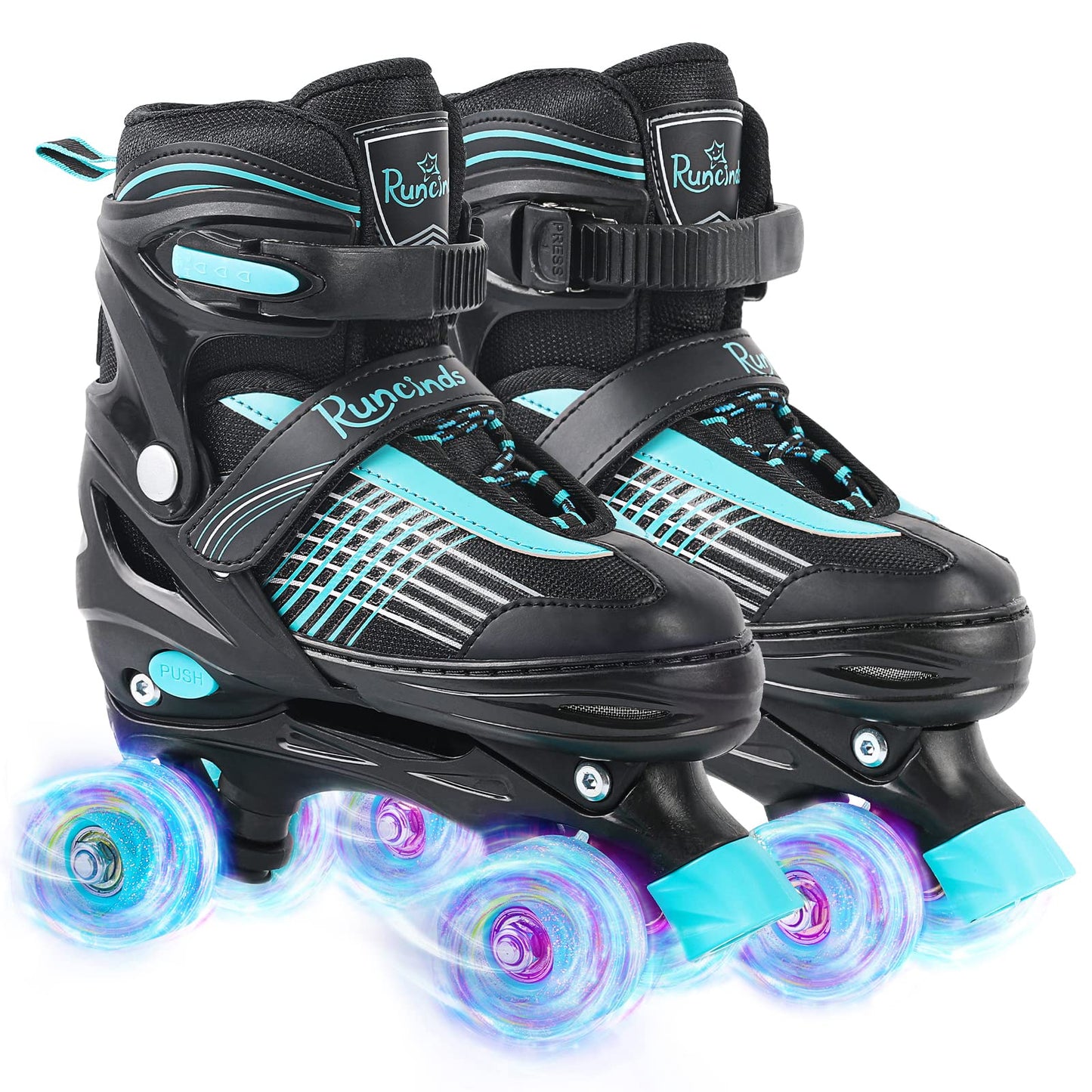Runcinds Patins à roulettes réglables pour Enfants pour garçons Filles, Patins à roulettes pour Tout-Petits pour débutants avec Roues Lumineuses