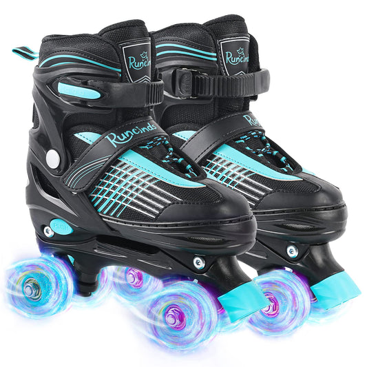 Runcinds Patins à roulettes réglables pour Enfants pour garçons Filles, Patins à roulettes pour Tout-Petits pour débutants avec Roues Lumineuses