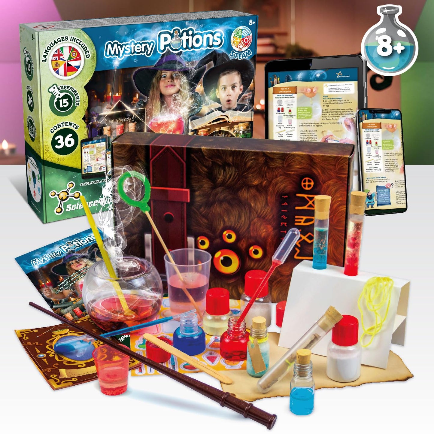 Science4you Potions Magiques - Utilisez le Chaudron Magique et Créez vos Potions - Jeu Magie et Chimie pour Enfants 7 8 9 10 11 12+ Ans - Kit Activités Manuelles Magic et Expériences Scientifiques