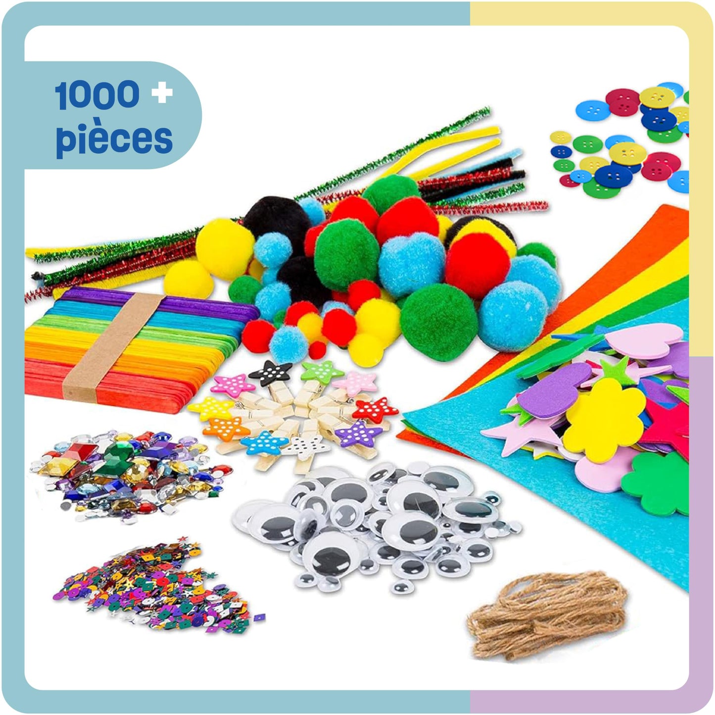 Smowo® Kit de Bricolage - Boîte Créative Colorée Mega pour Filles et Garçons - Loisirs - Parfait pour DIY et Activité Manuelle Enfant
