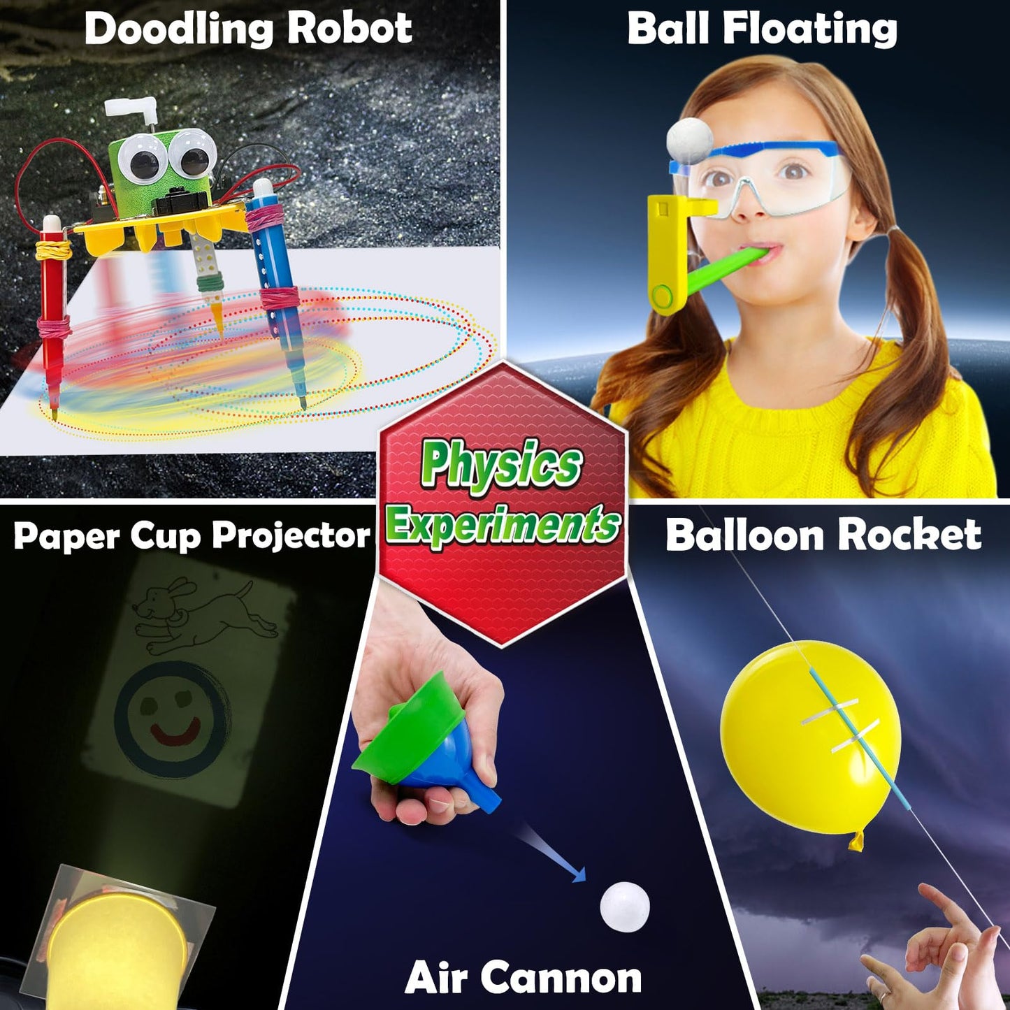 UNGLINGA 150 Kits Scientifiques d'expériences pour Enfants Jouets éducatifs pour Projets STEM, Idée Cadeau d'anniversaire pour Garçons et