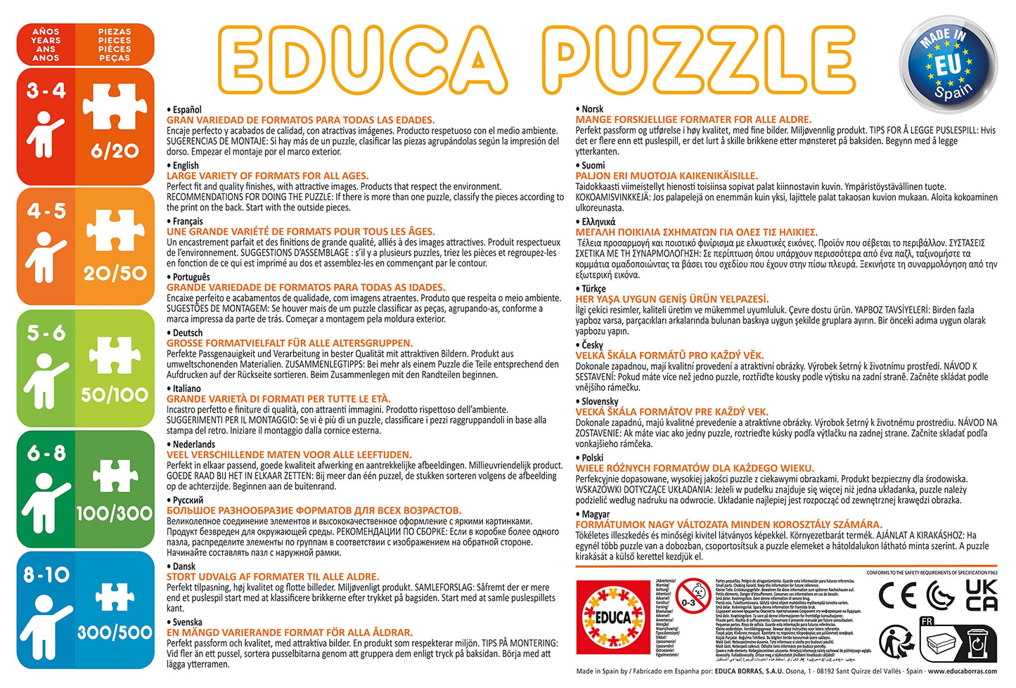 Educa - Animaux Disney. 4 Puzzles Enfant Progressifs, 12/16/20/25 pièces. Recommandé à partir de 3 Ans (18104)