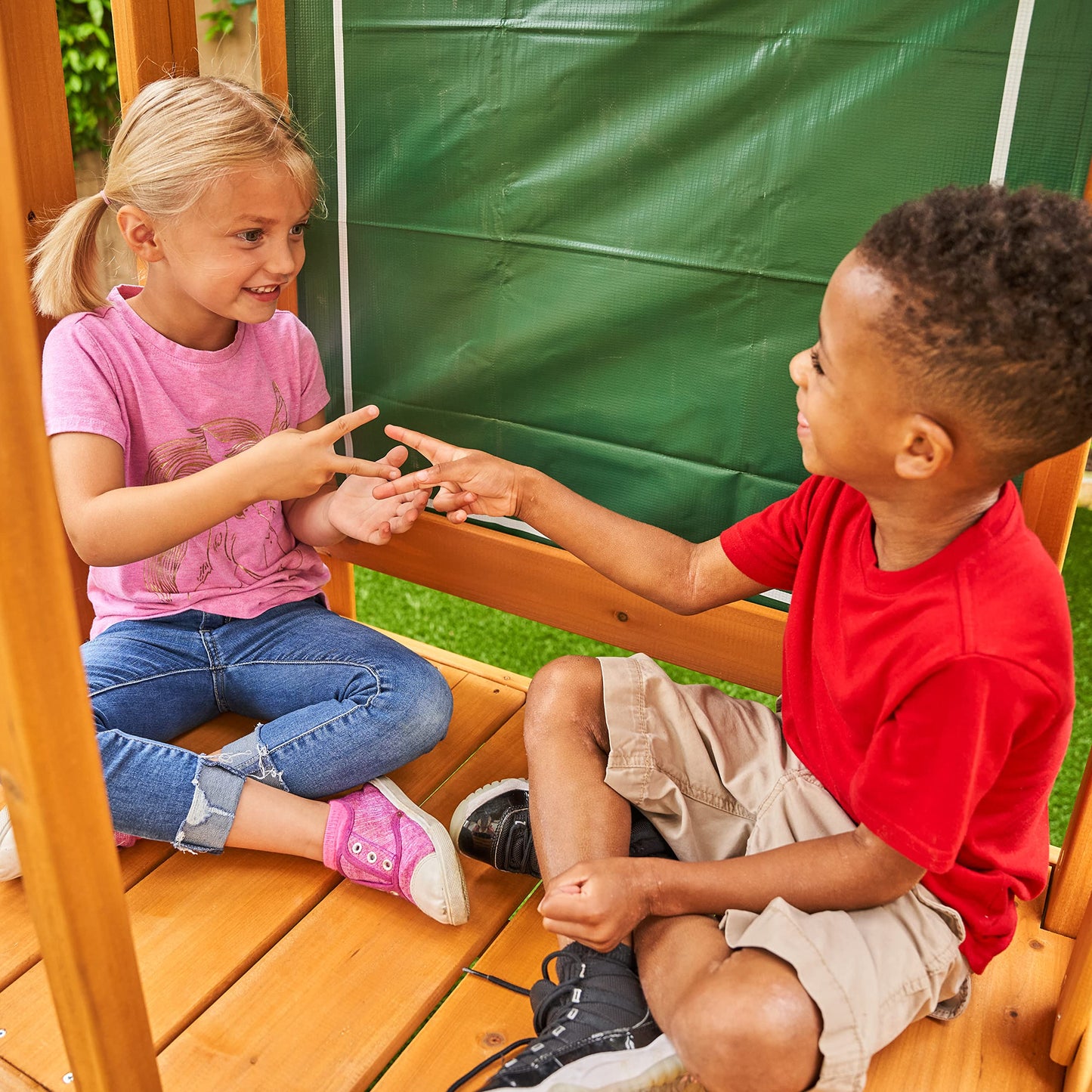 KidKraft Appleton Aire de Jeux en Bois avec Toboggan d'Extérieur, Balançoire, Mur d'escalade et Bac à Sable pour Enfants, F24148E, Exclusivité sur Amazon