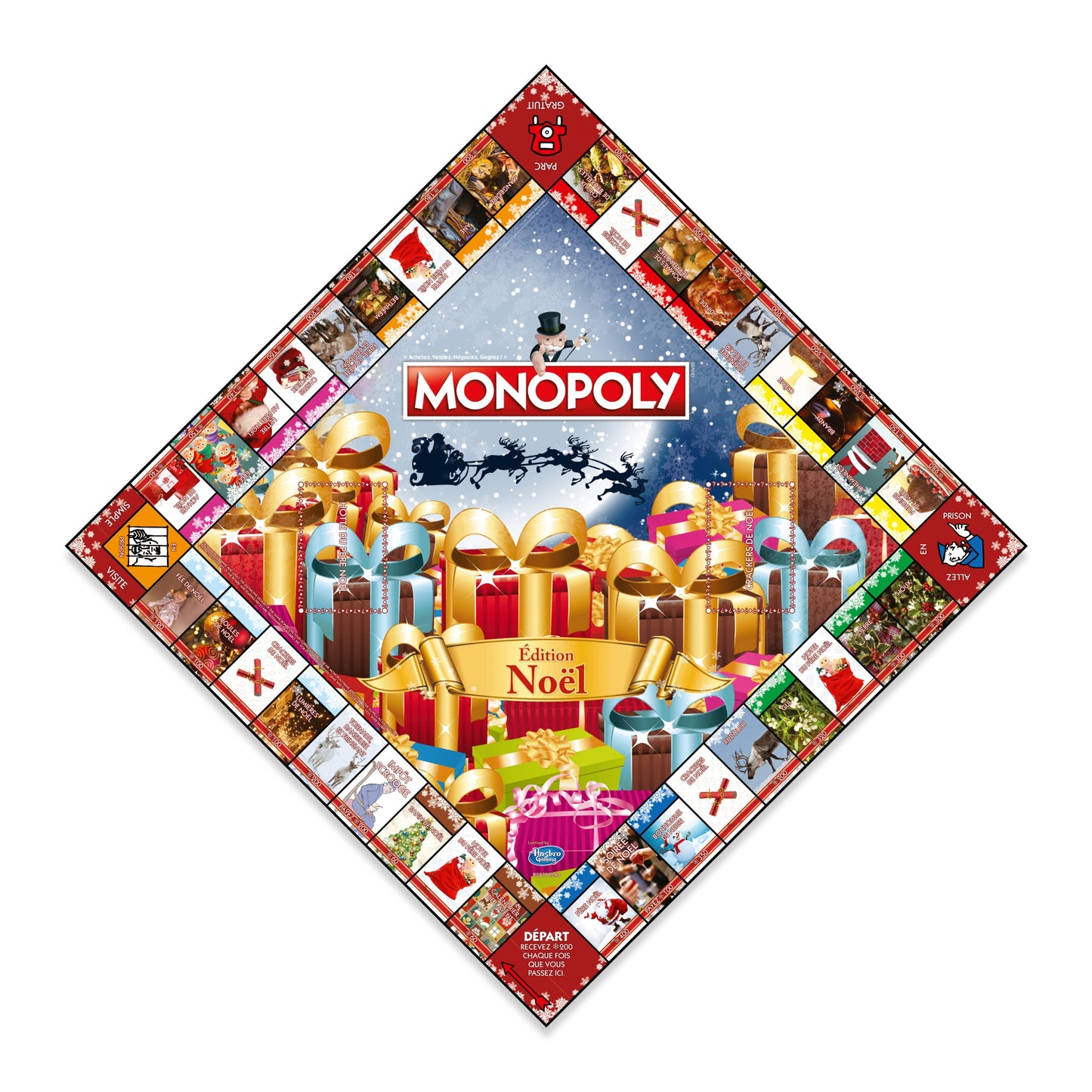 Winning Moves - Monopoly Noël - Jeu de société - Jeu de plateau - A partir de 8 ans - 2 à 6 joueurs - Version française