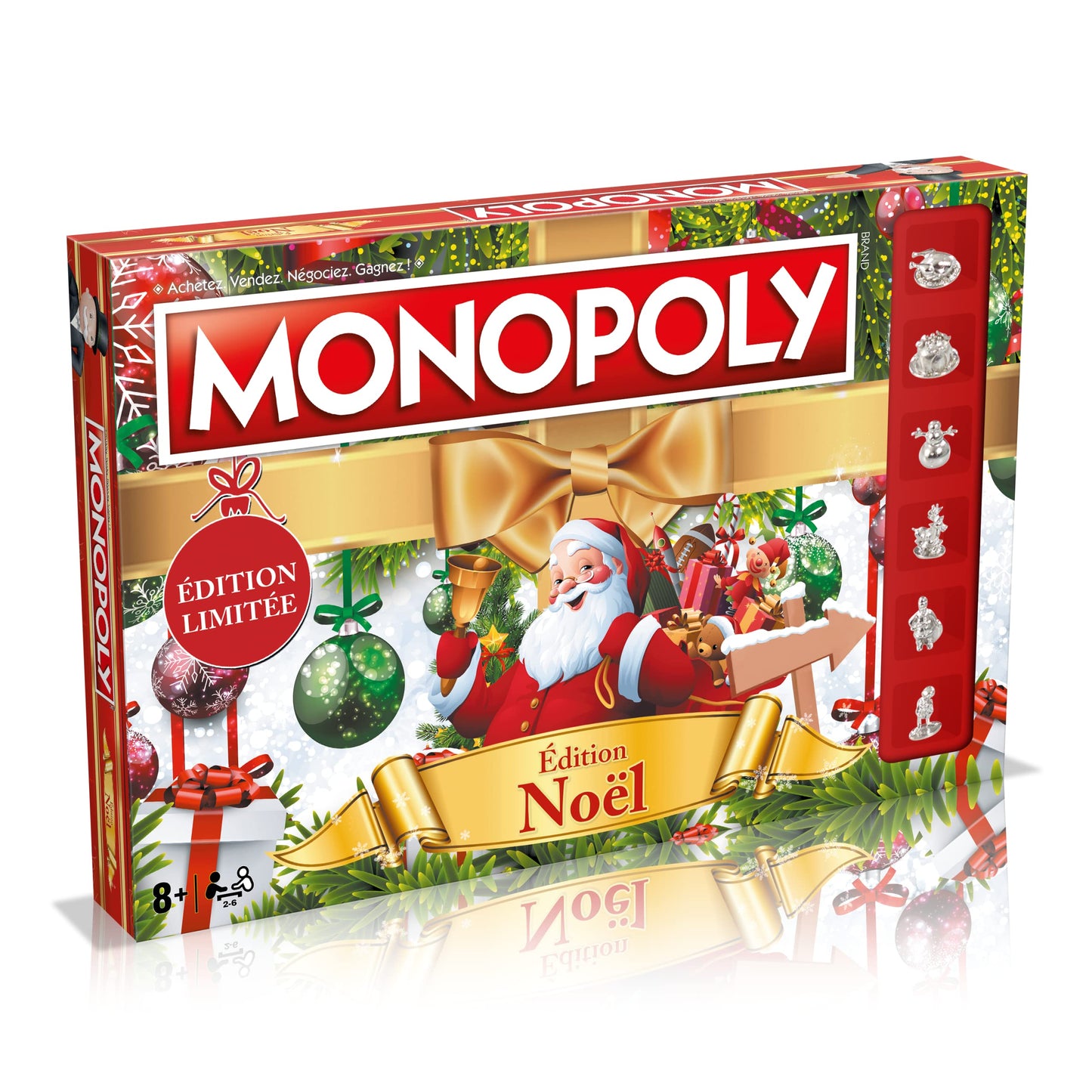 Winning Moves - Monopoly Noël - Jeu de société - Jeu de plateau - A partir de 8 ans - 2 à 6 joueurs - Version française