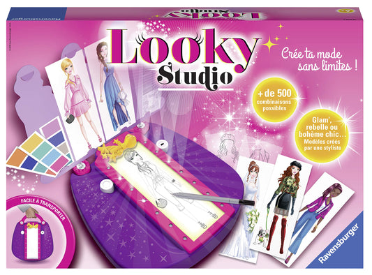 Ravensburger – Looky Studio – Loisir créatif – Dessin de mode – Stylisme – Activité détente et créative – Créativité – Dès 6 ans – 18028 – Version française, Néant