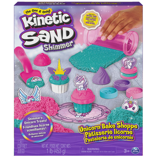 Kinetic Sand Sable Magique - Coffret Patisserie Licorne 453 G - Créations Thème Féérique Licorne - Moules Outils Accessoires - Alternative Pâte À Modeler - Jouet Enfant 3 Ans Et + - Loisirs Créatifs