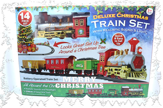 PMS Train de Noël Multicolore Action Son et lumière - 1 Ensemble, Taille Unique