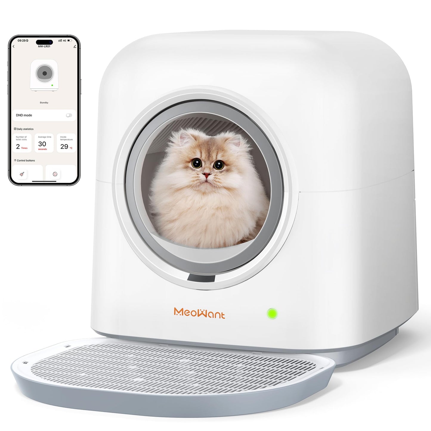 MeoWant Bac à Litière Autonettoyant pour Chat