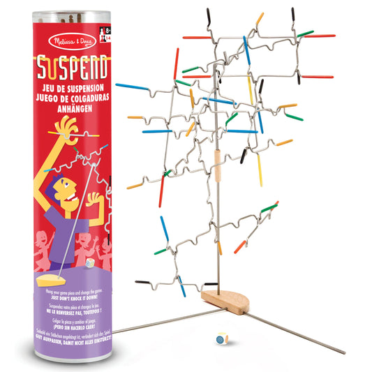 Melissa & Doug Jeu de famille Suspend pour enfants et adultes, Jeu de société d'équilibrage de tour empilable, Jeux d'activités pour cadeaux familiaux, Jeux de voyage pour enfants de 8 à 12 ans