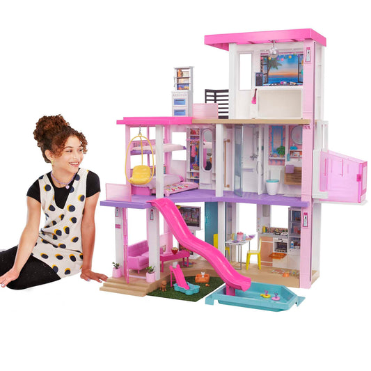 Barbie Maison de Rêve pour Poupées avec 3 Niveaux, avec Lumières Et Sons, Plus De 75 Accessoires Inclus, 109 cm De Haut, Jouet pour Enfant de 3 Ans et Plus, GRG93